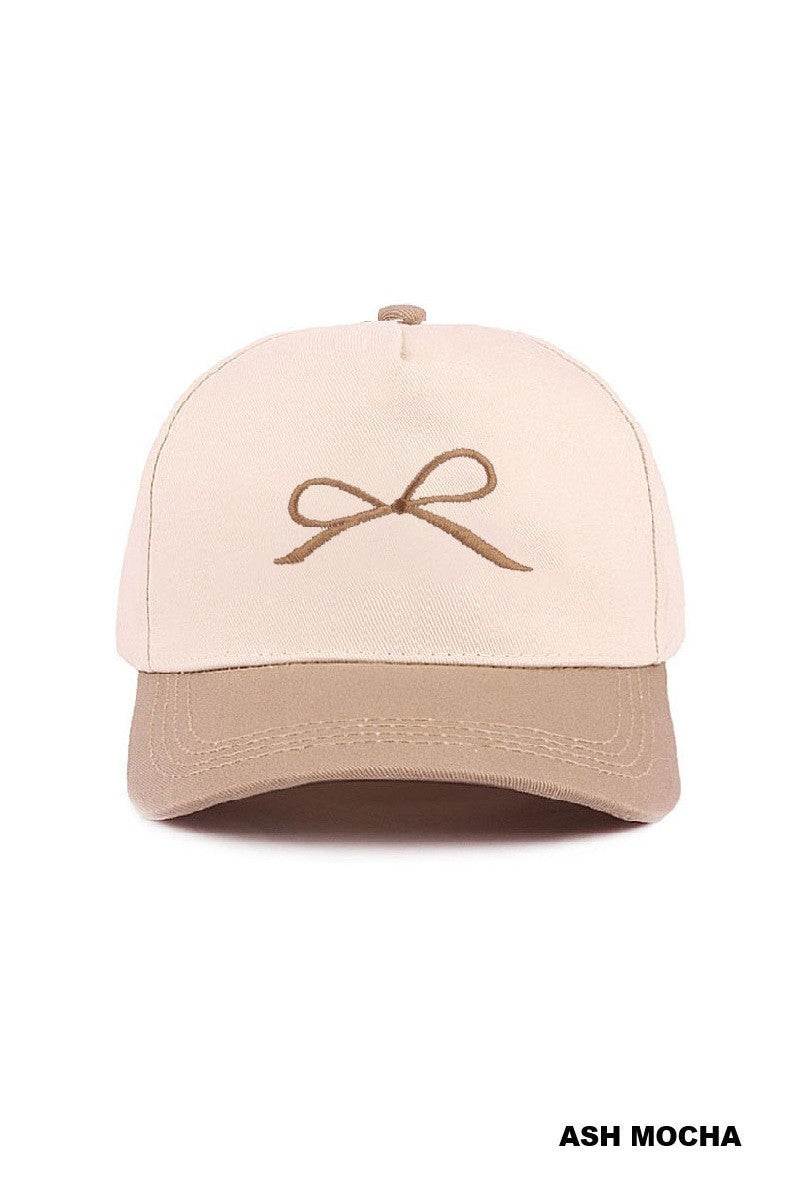 Bow Embroidered Baseball Cap