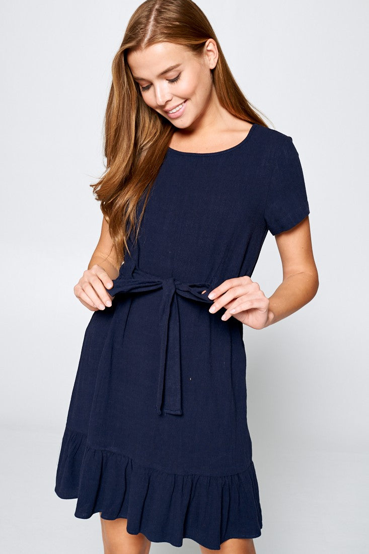 Linen Belt Dress