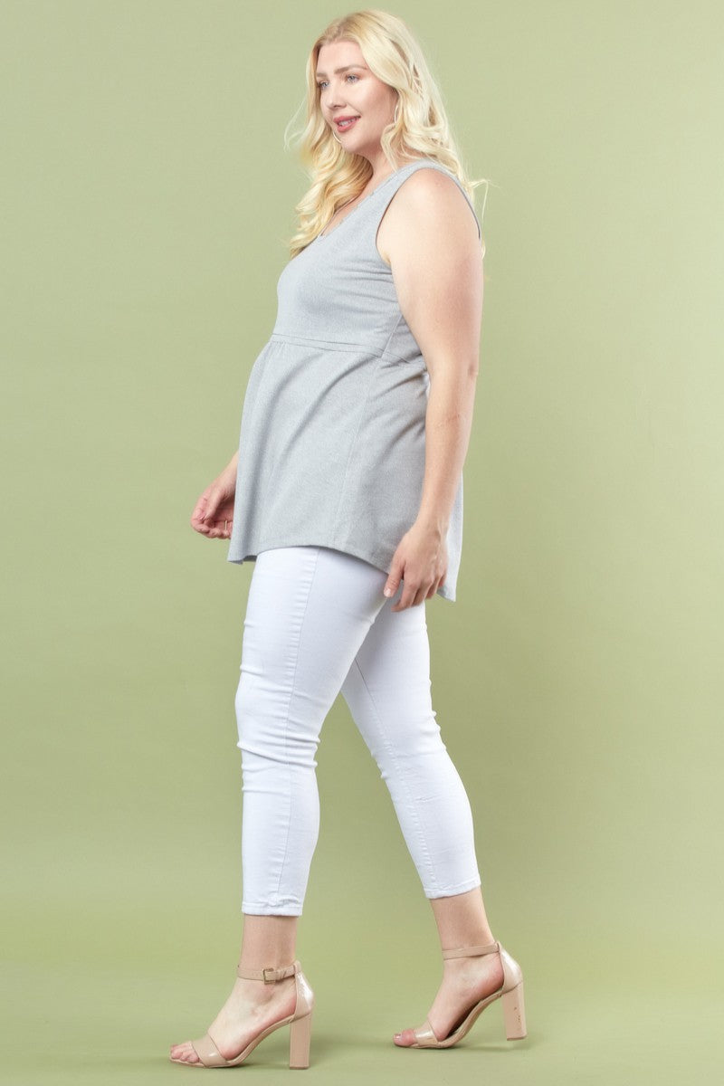 Curvy: Gray Baby doll Tank