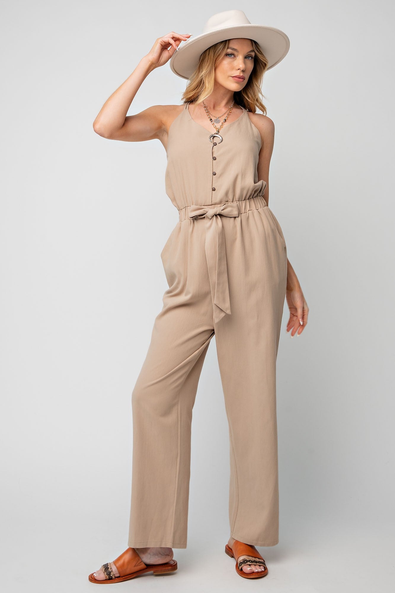 Button Down Jumpsuit