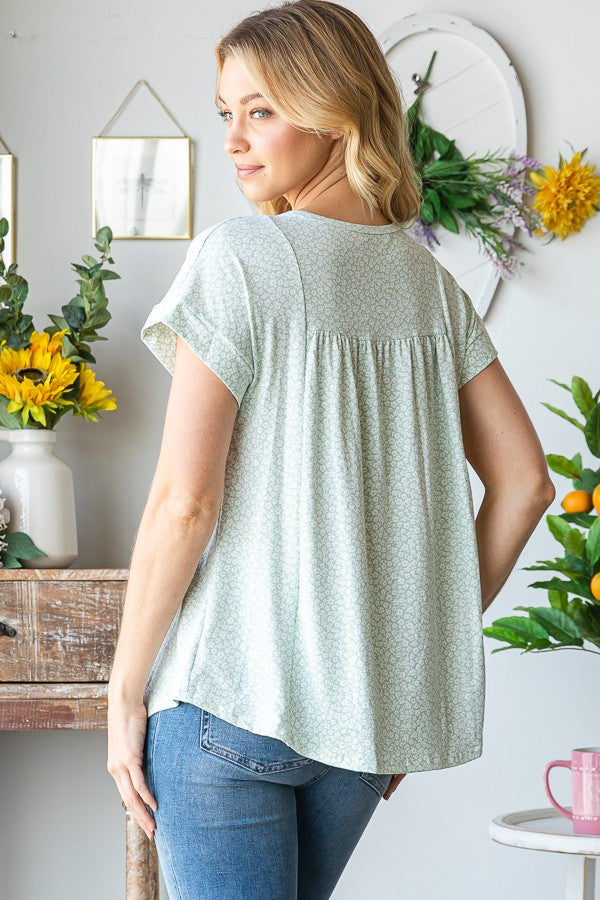 Sage Button Front Top