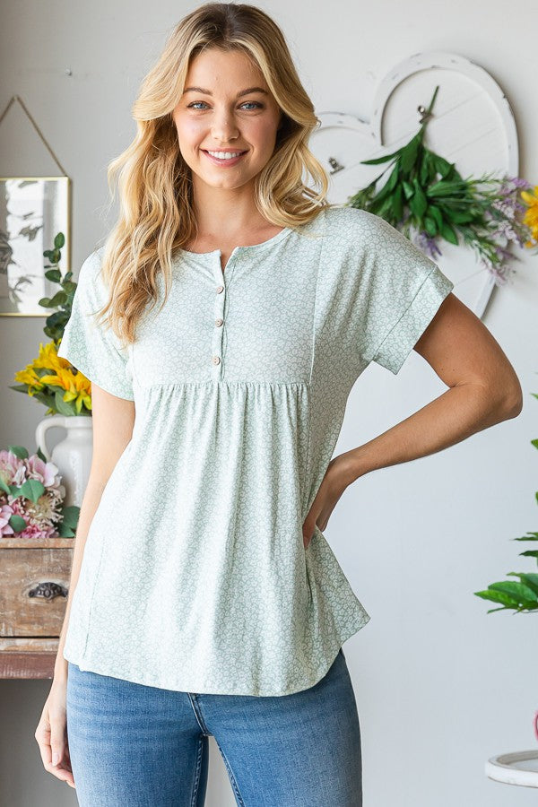 Sage Button Front Top