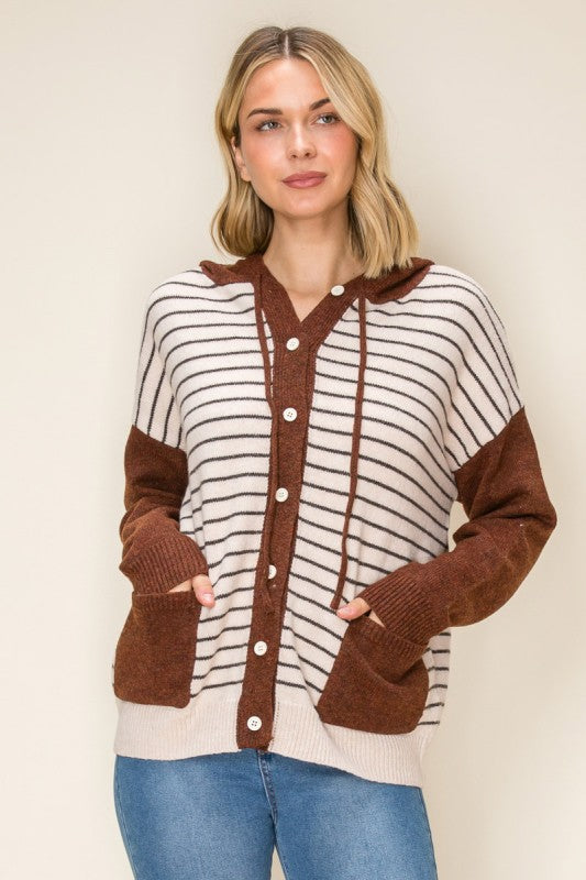 Fireside Stripe Hooded Cardigan