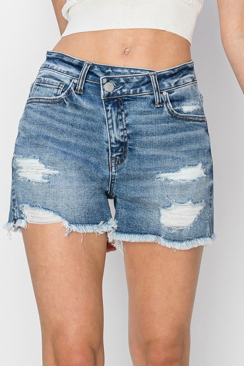 High Rise Cross Over Shorts