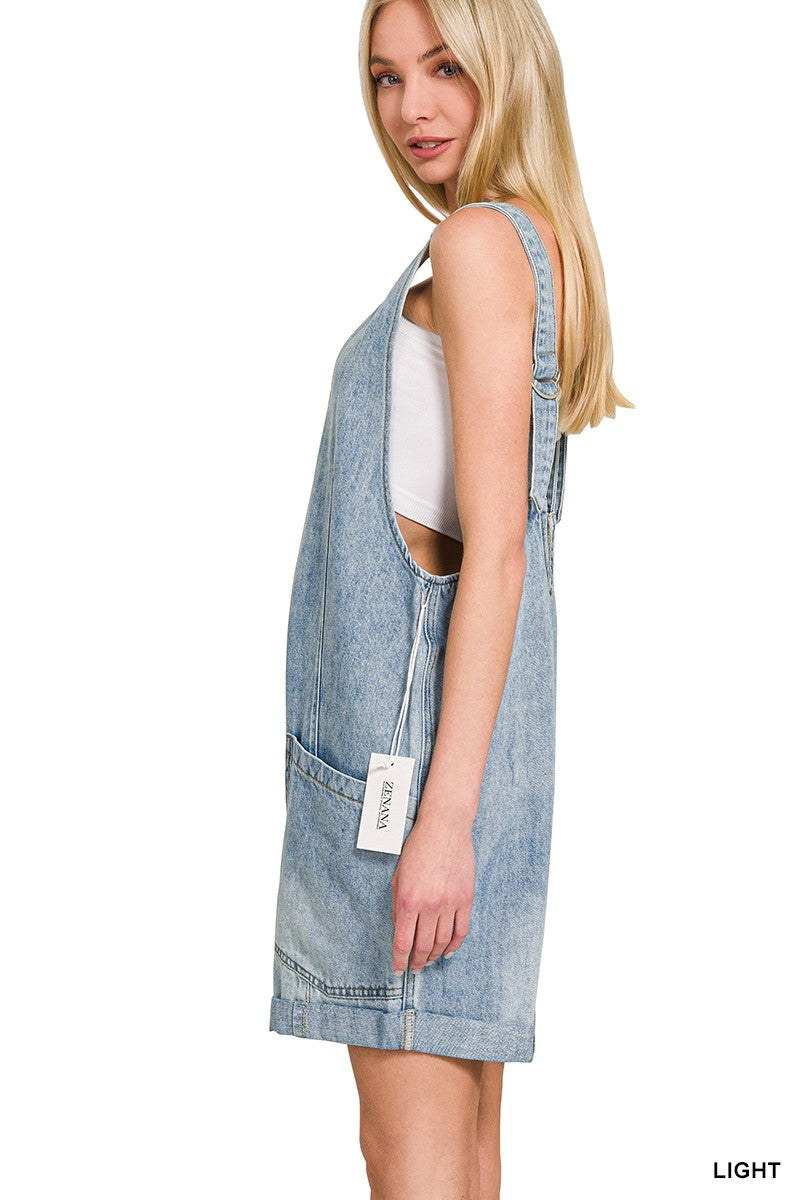 Easy Days Denim Short Overalls