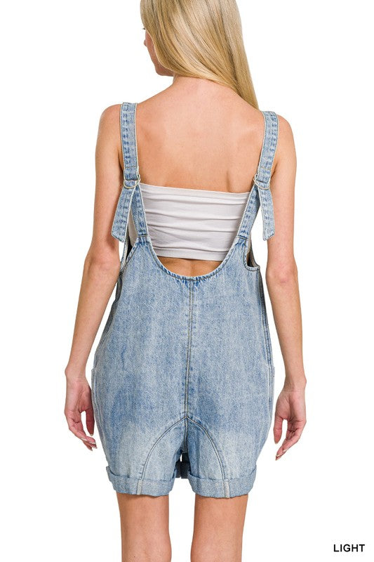 Easy Days Denim Short Overalls