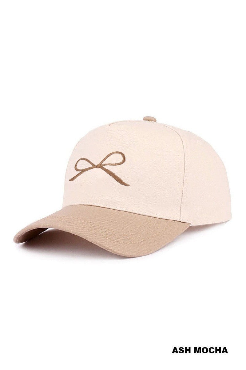 Bow Embroidered Baseball Cap