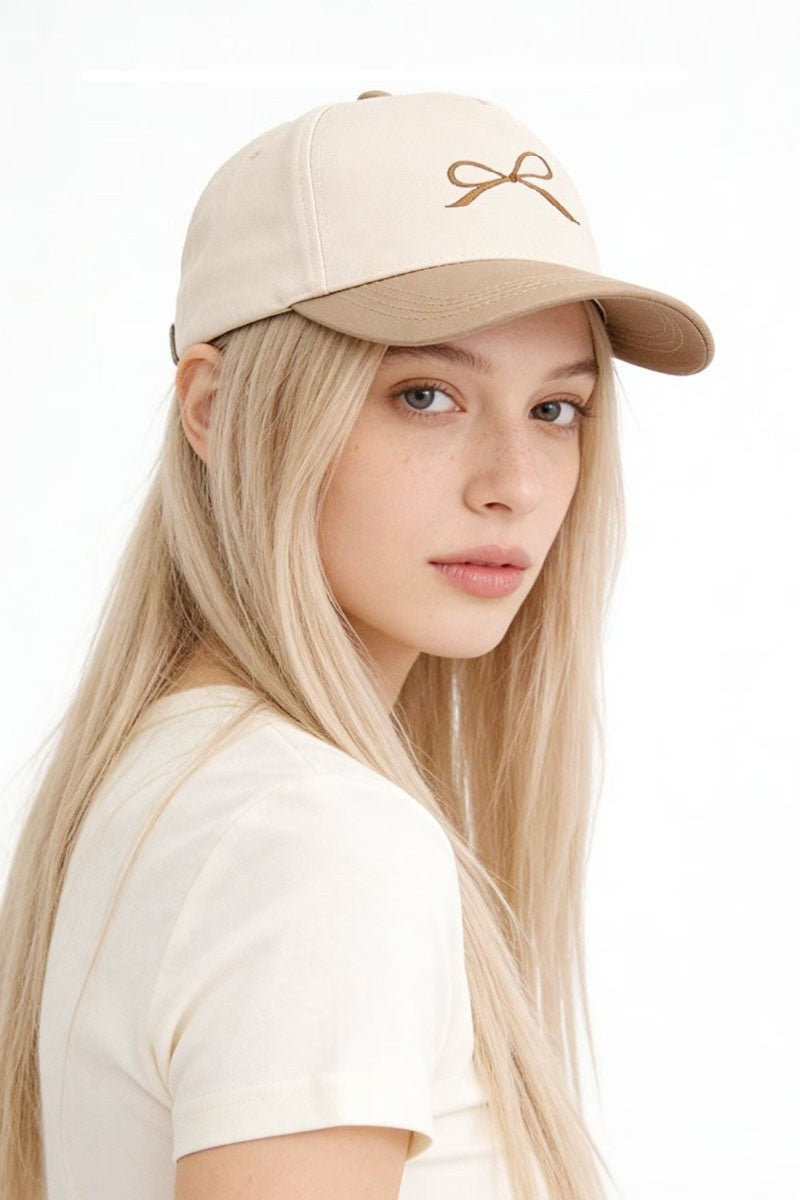 Bow Embroidered Baseball Cap