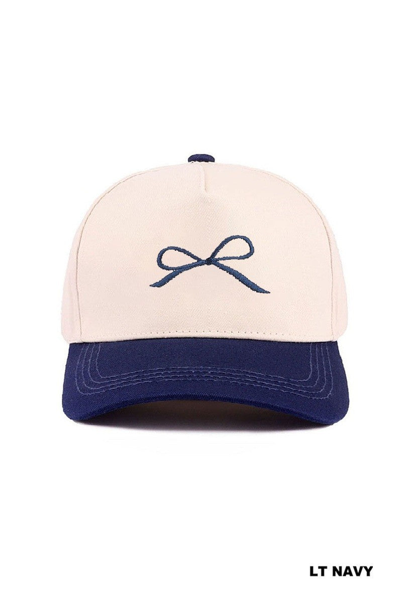 Bow Embroidered Baseball Cap