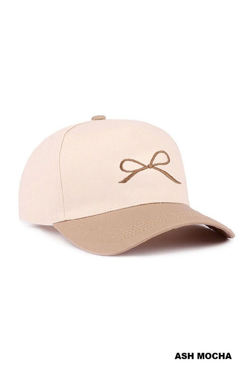 Bow Embroidered Baseball Cap