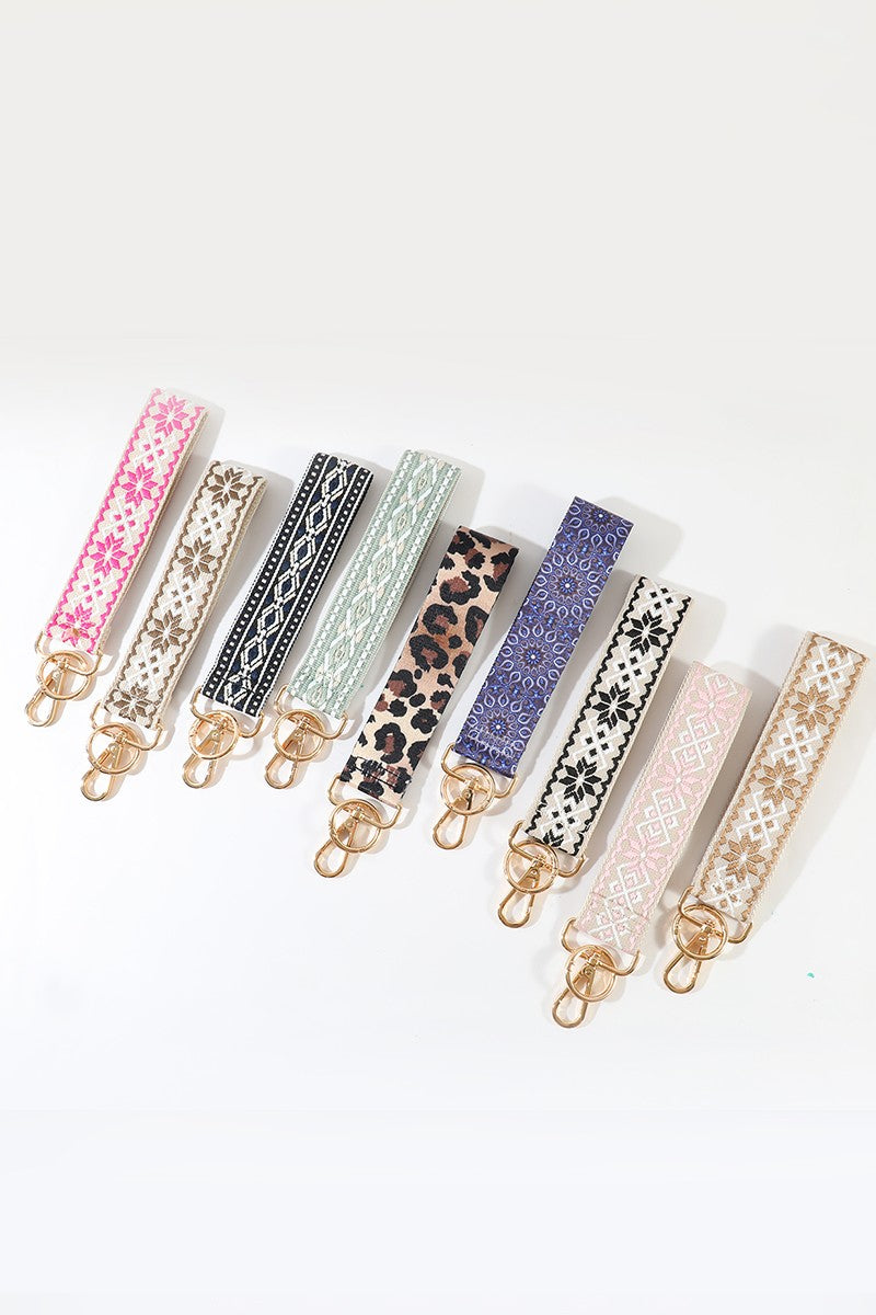 Patterned Wristlet Keychain Straps