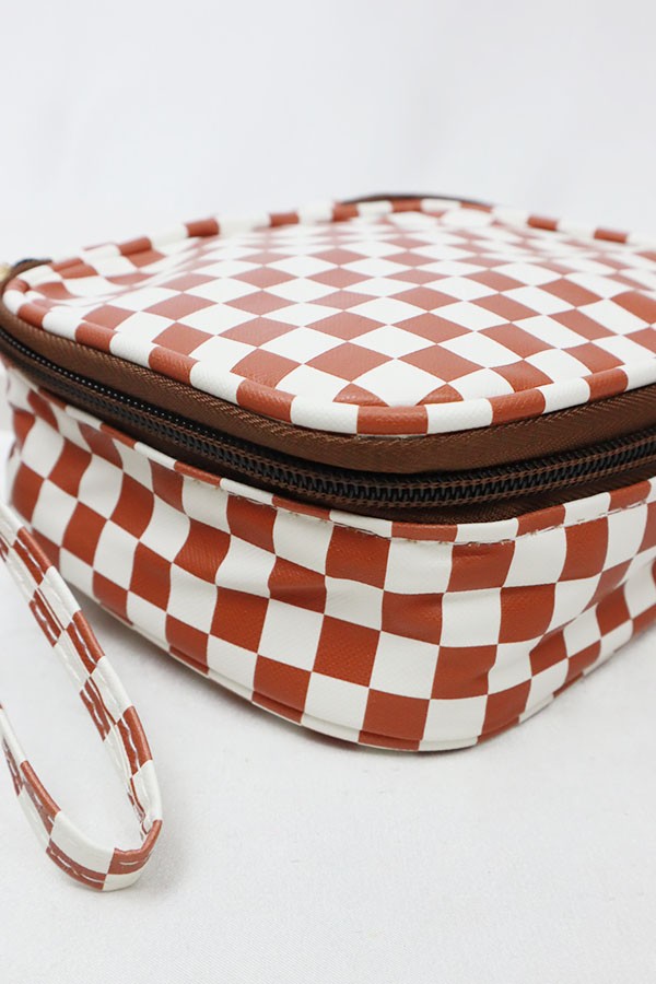 Checkered Cosmetic Bag