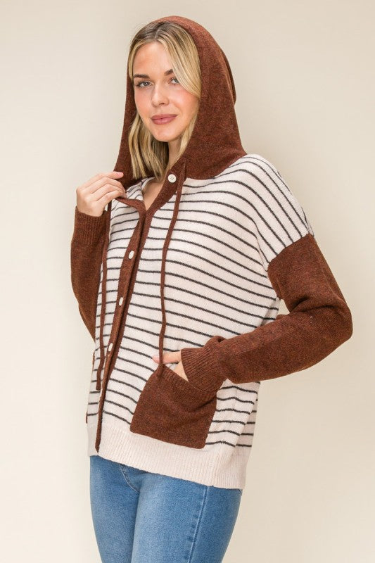 Fireside Stripe Hooded Cardigan