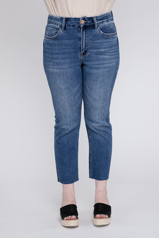 Curvy High Rise Slim Straight Jeans