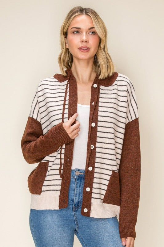 Fireside Stripe Hooded Cardigan