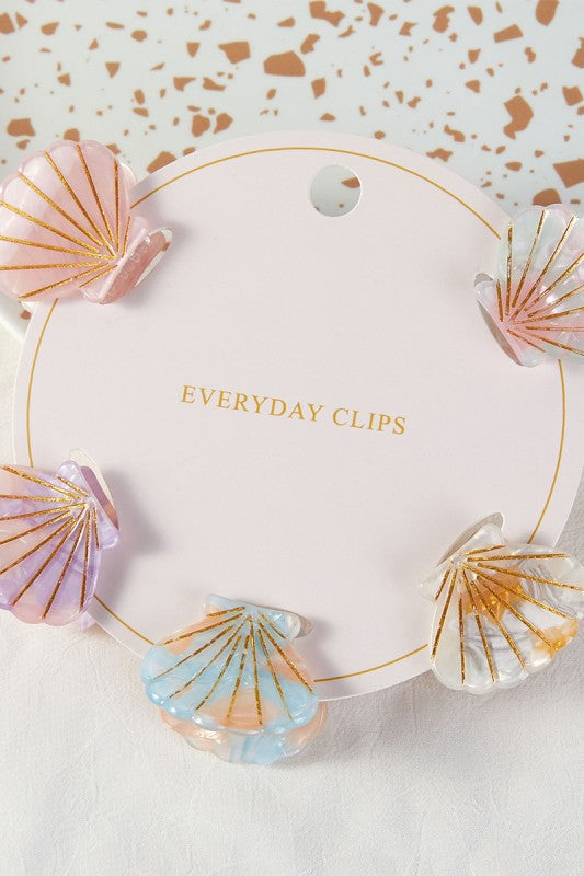 Pearl Shell Hair Mini Claw Clip Set