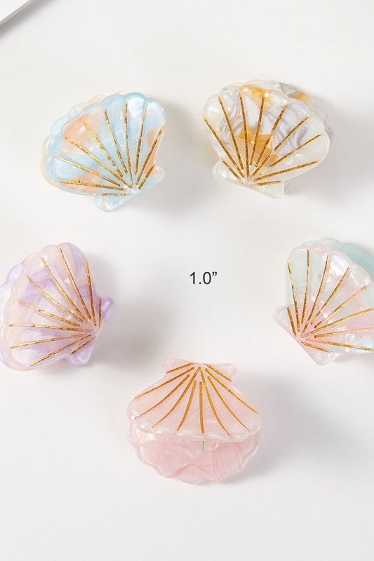 Pearl Shell Hair Mini Claw Clip Set
