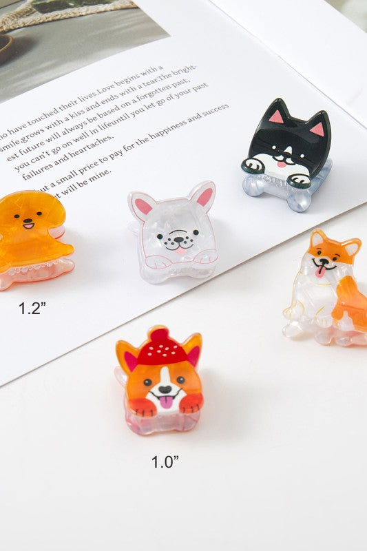 Puppy Friends Mini Hair Claw Clip Set