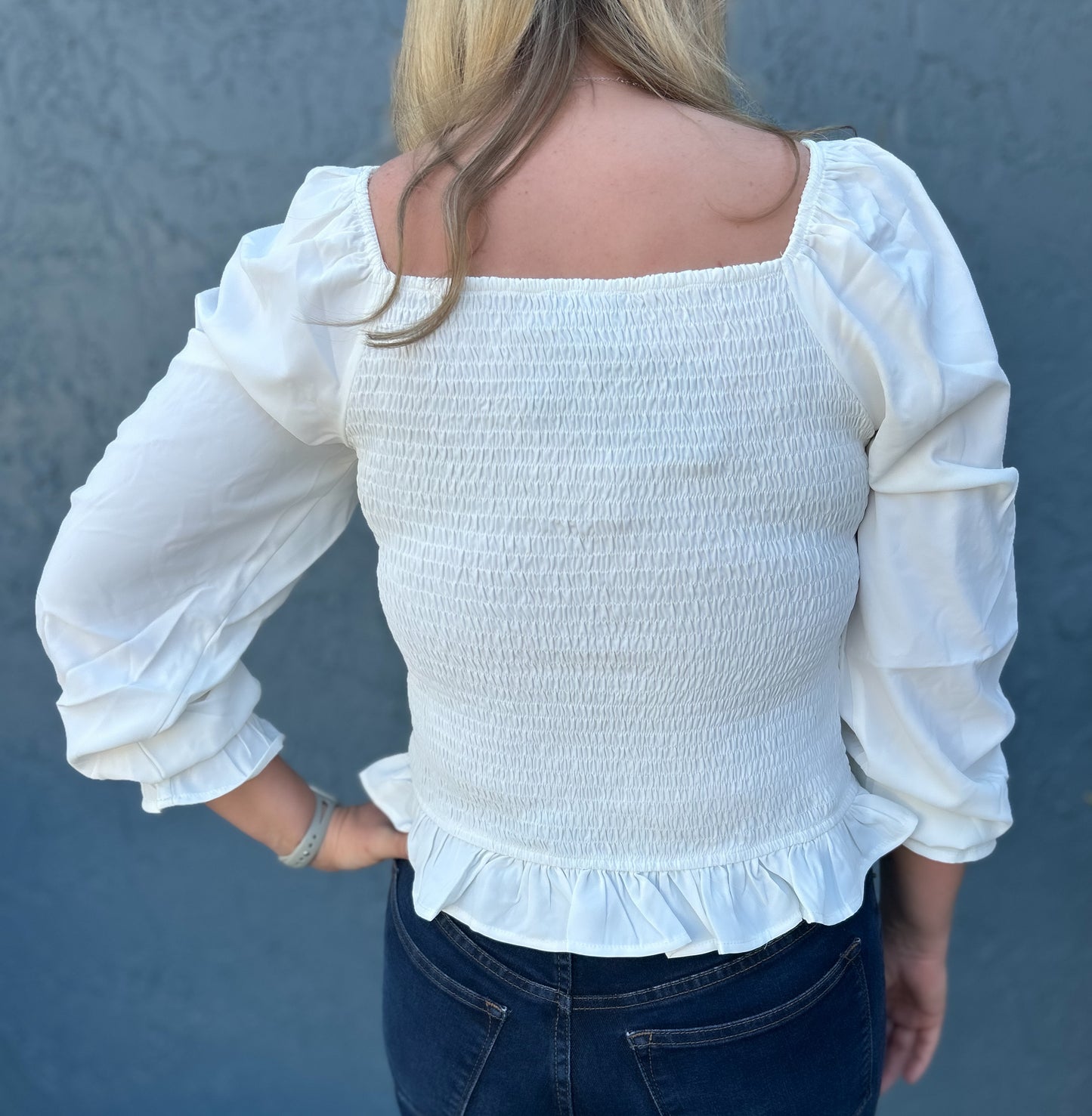 Bow Front Ruffled Top