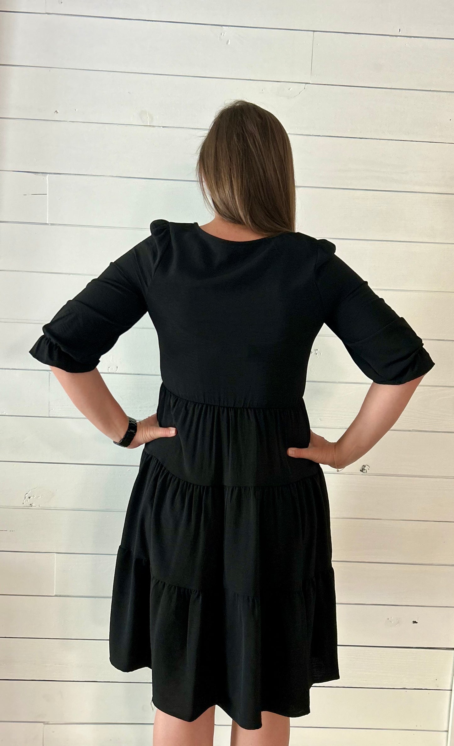 Black 3/4 Sleeve Dress