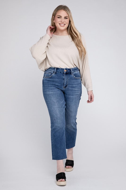 Curvy High Rise Slim Straight Jeans