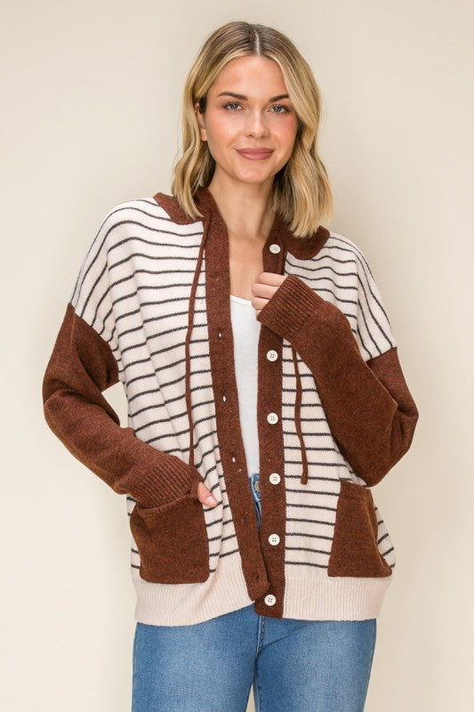 Fireside Stripe Hooded Cardigan