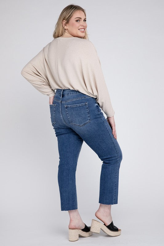 Curvy High Rise Slim Straight Jeans