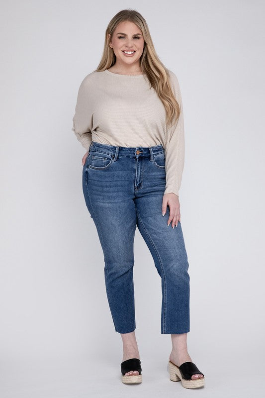 Curvy High Rise Slim Straight Jeans