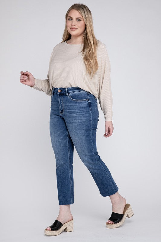 Curvy High Rise Slim Straight Jeans