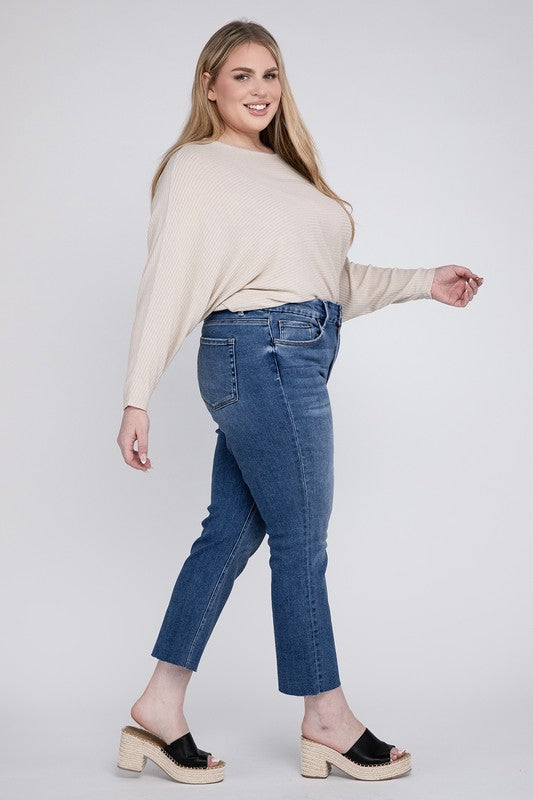 Curvy High Rise Slim Straight Jeans