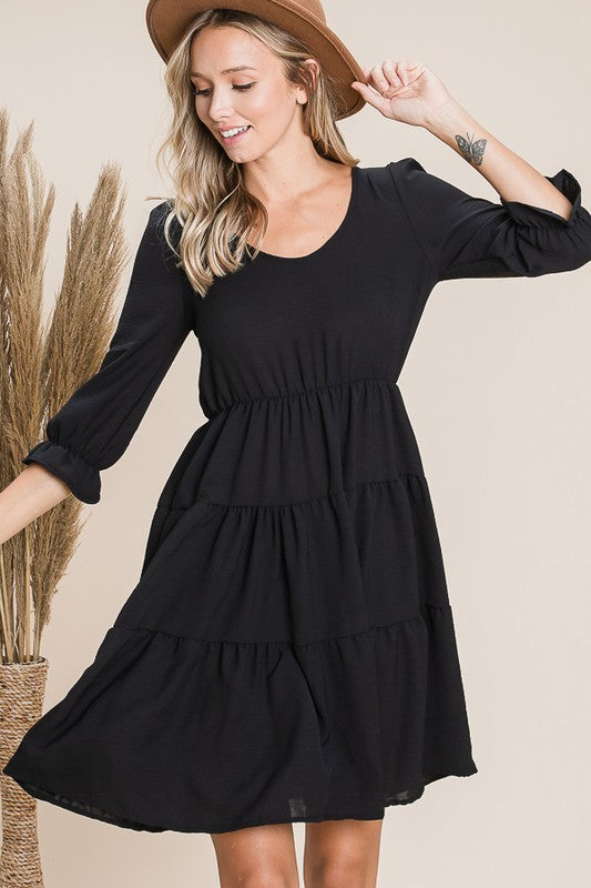 Black 3/4 Sleeve Dress