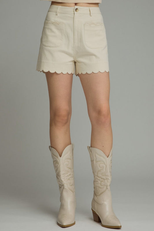 Scallop Trimmed Shorts