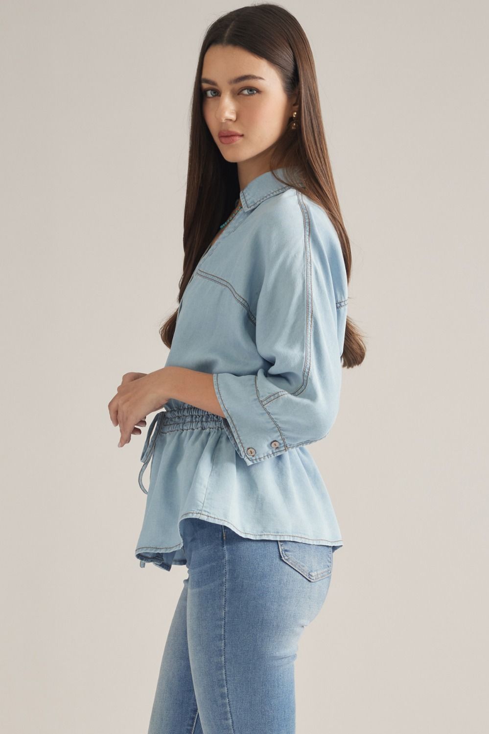 Simply Blue Drawstring Top
