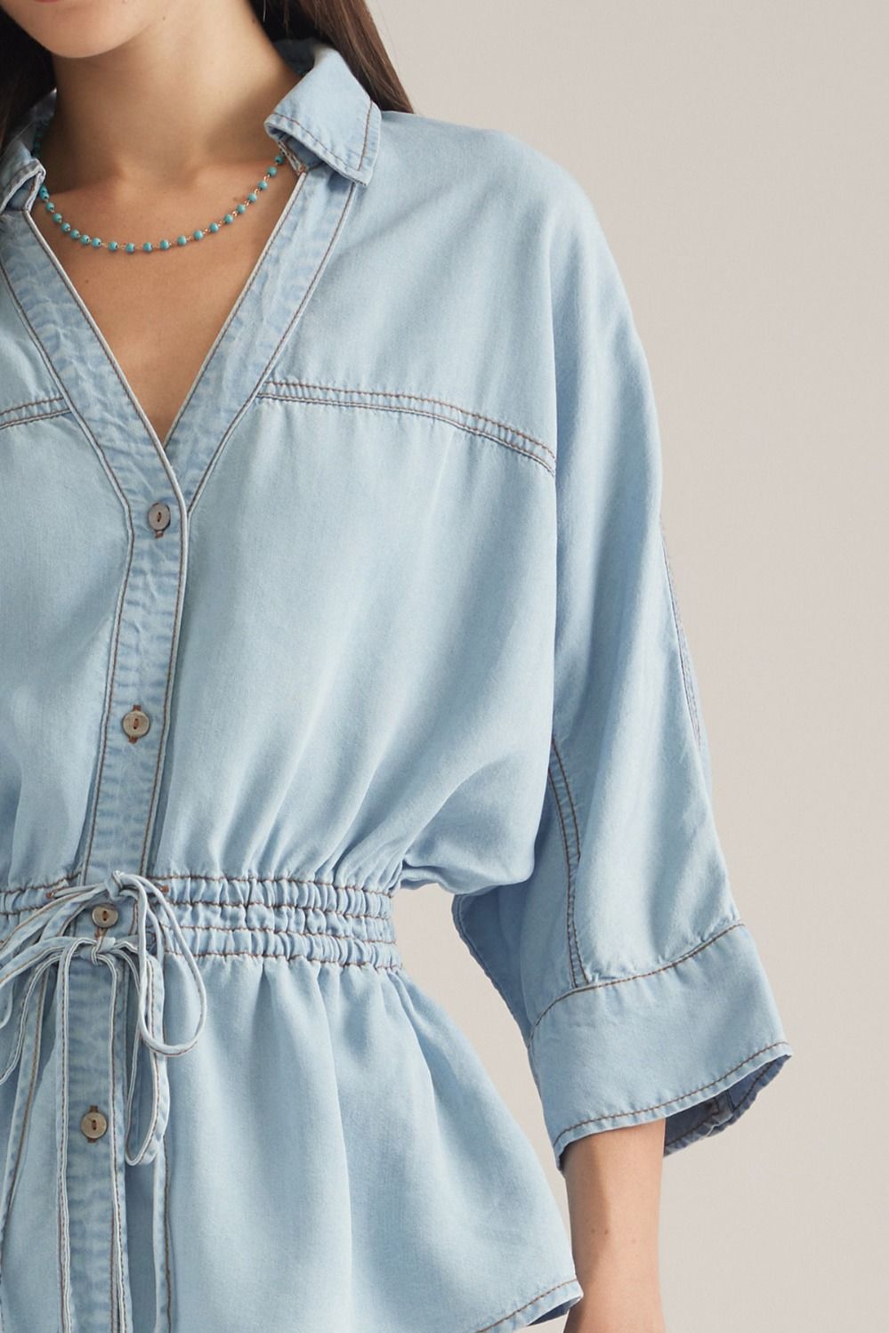 Simply Blue Drawstring Top