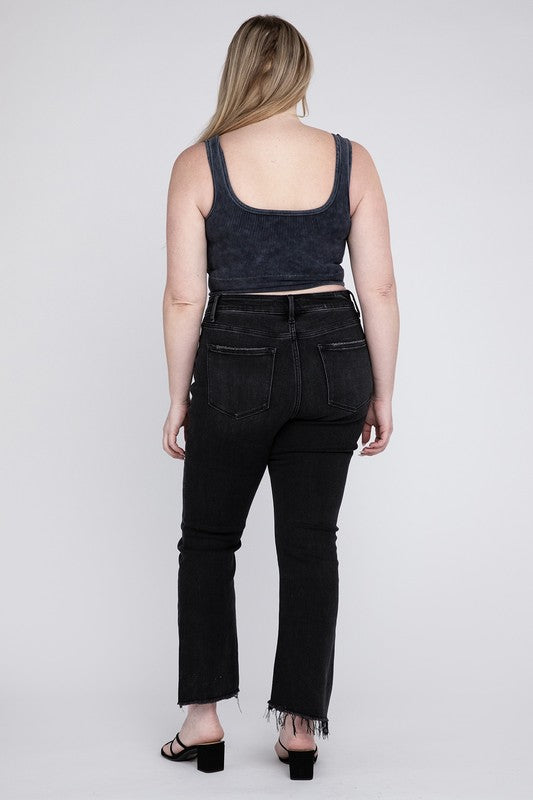 Curvy: High Rise Crop Flare Jeans